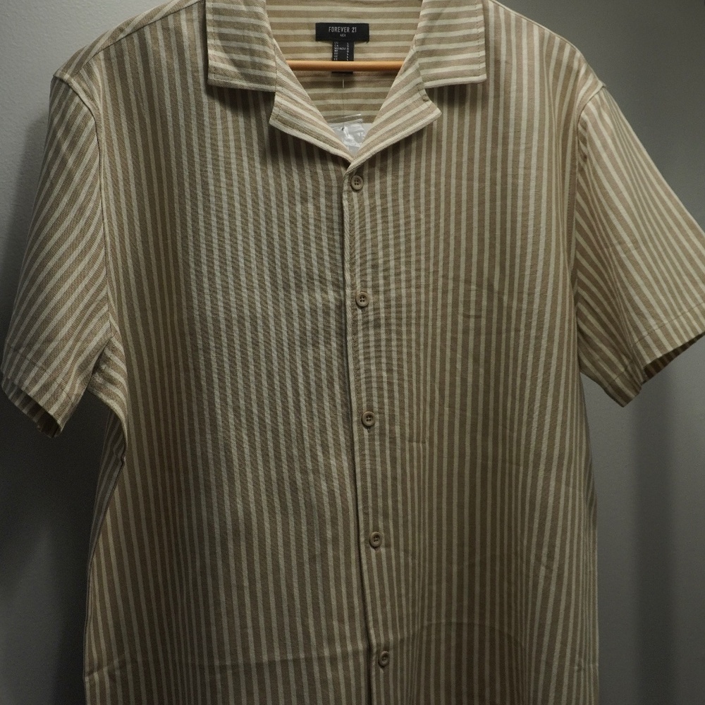 Linen-Blend Striped Shirt